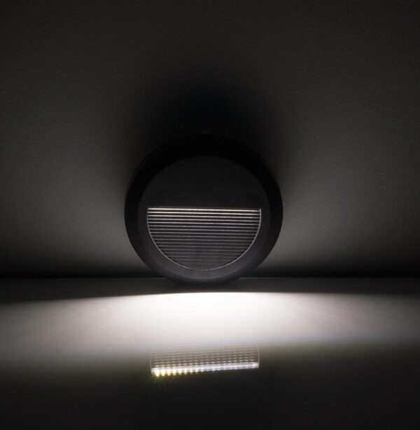 LED ZIDNA NADGRADNA OKRUGLA LAMPA 2W 4500K CRNA - Image 2