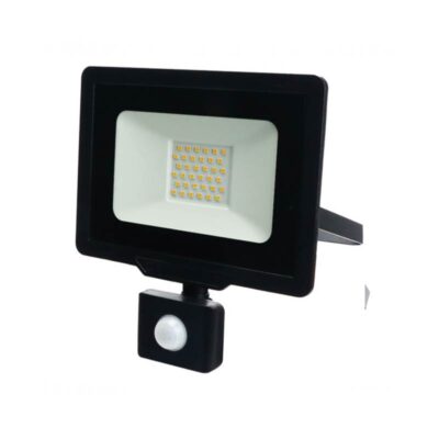 LED-REFLEKTOR-30W-CRNI-6000K-(187x215x45mm)-sa-PIR-senzorom-IP65---OPTONICA
